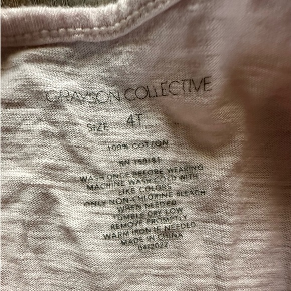 Grayson Collective violet peasant top girls size 4 ruched pastel boho fall - Picture 4 of 5